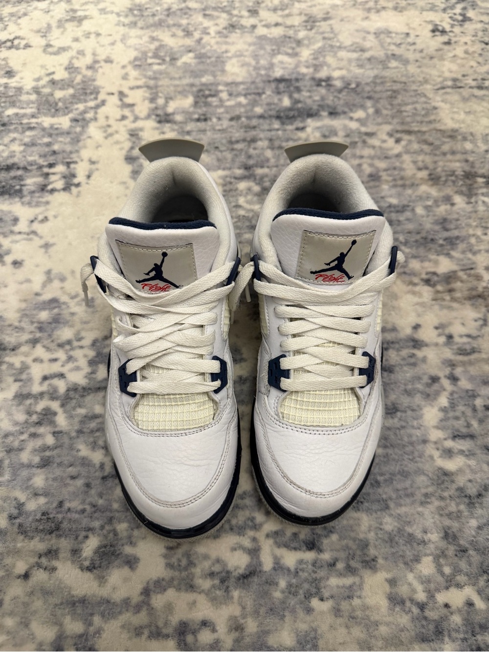 Jordan Kids White and Navy Low-Top Sneakers